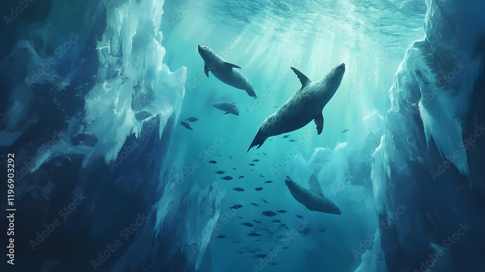 Obraz premium dolphine under the water 