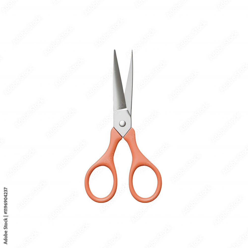 A pair of scissors with orange handles, ideal for crafting and everyday use., isolated on a transparent background. A pair of scissors with orange handles, ideal for crafting and everyday use., isolated on a transparent background.