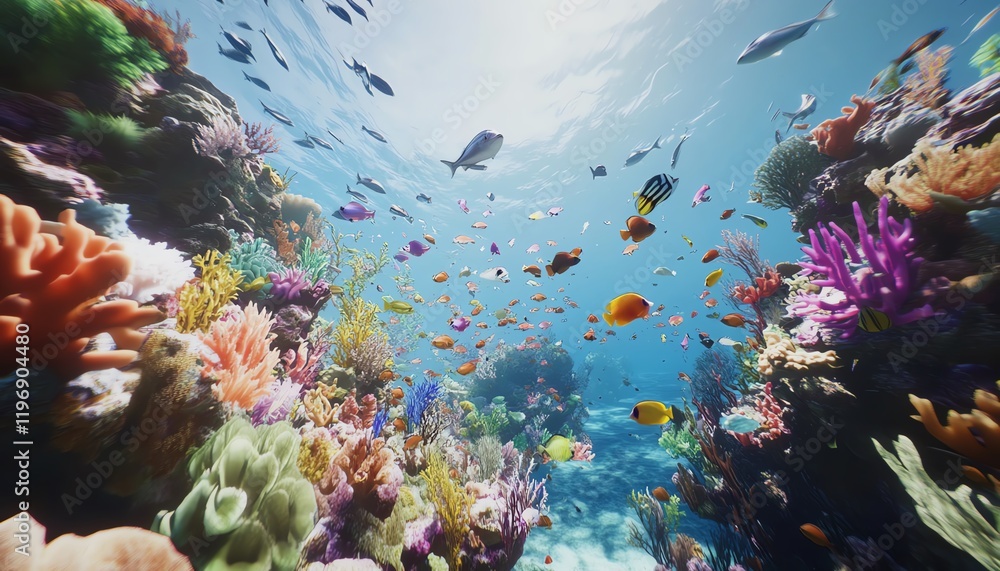 Fototapeta premium High-angle view of a tranquil underwater world