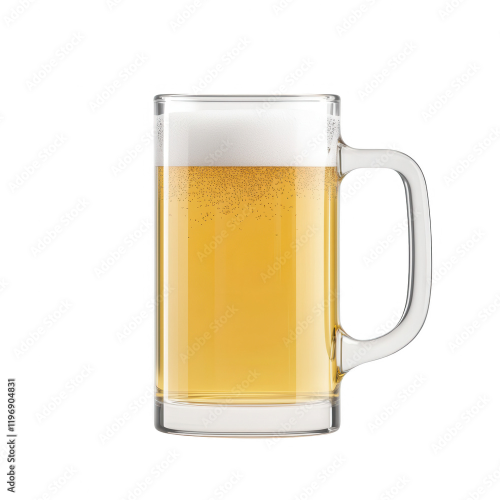 A refreshing glass of golden beer with a frothy head, perfect for summer enjoyment., isolated on a transparent background. A refreshing glass of golden beer with a frothy head, perfect for summer enjoyment., isolated on a transparent background.