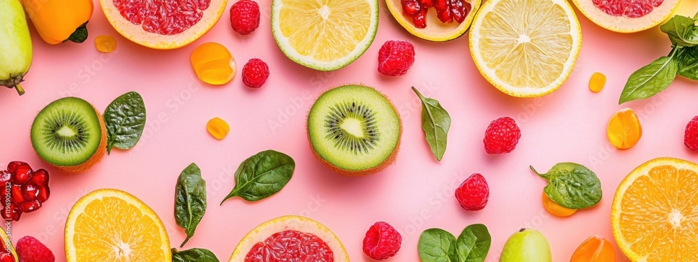 Colorful fruits and vegetables background Colorful fruits and vegetables background