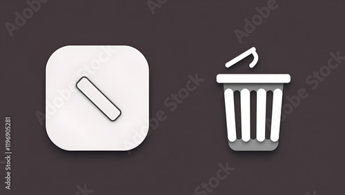 delete trash bin icon sign vector photo