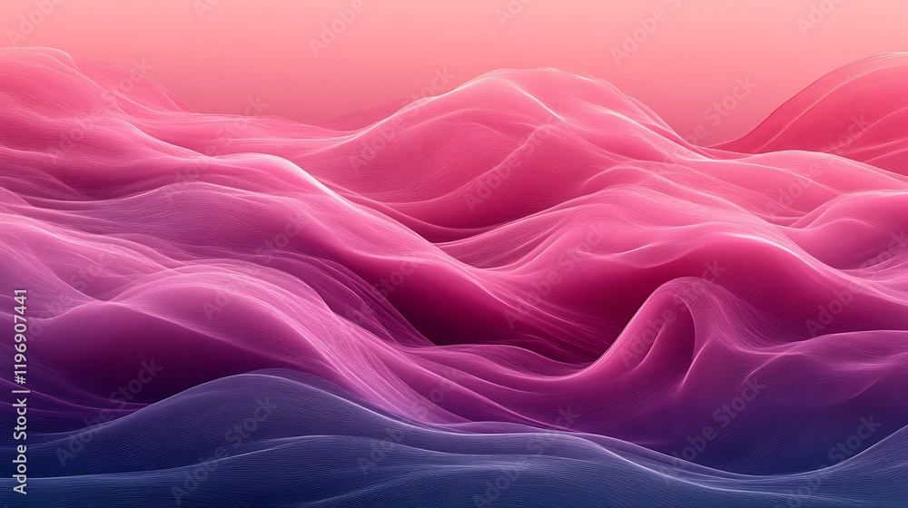 Abstract Pink and Purple Wavy Landscape Abstract Pink and Purple Wavy Landscape