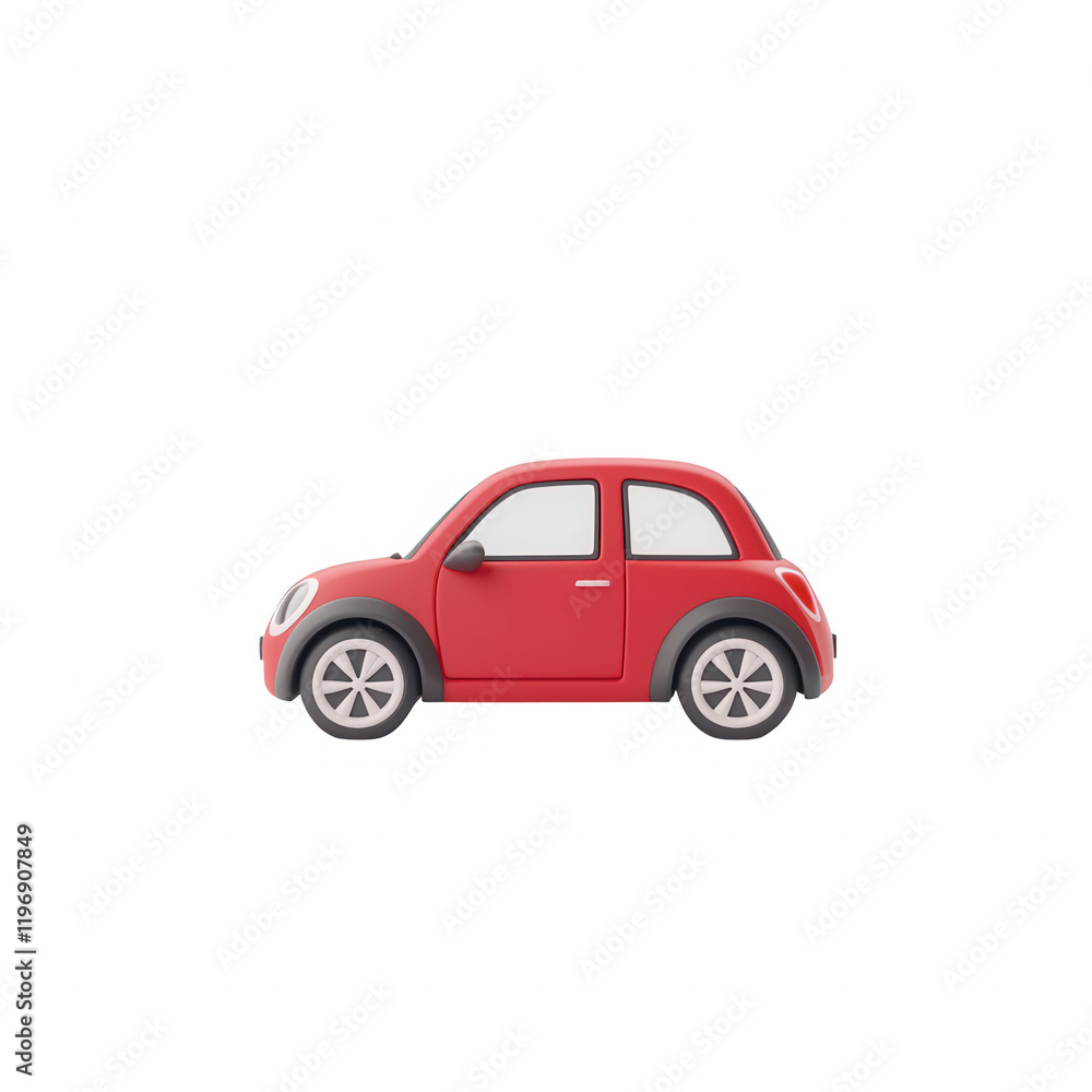 Fototapeta premium A stylish red car standing out with a sleek design and modern features., isolated on a transparent background.