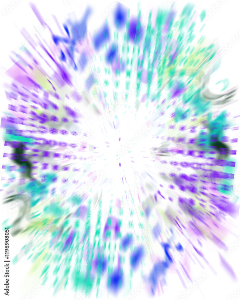 Obraz premium An abstract transparent iridescent color blur design element.