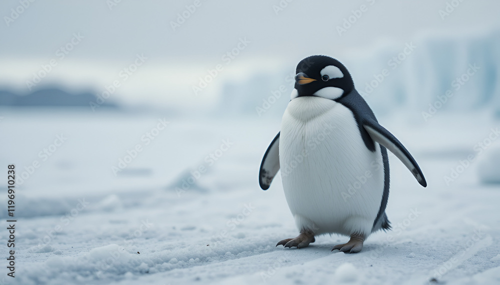 Obraz premium Penguin on ice
