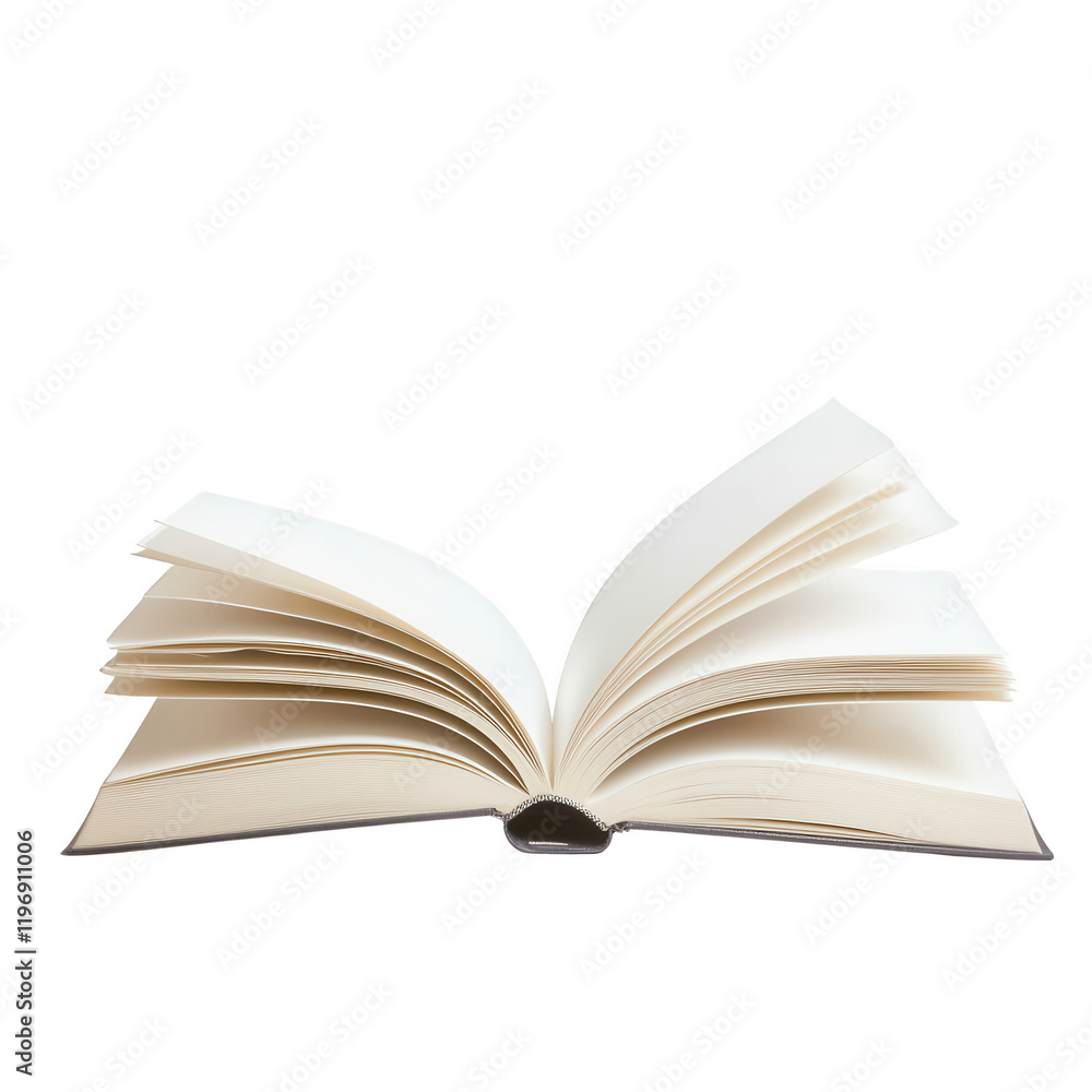 An open book displaying blank pages, perfect for notes, sketches, or creative writing., isolated on a transparent background. An open book displaying blank pages, perfect for notes, sketches, or creative writing., isolated on a transparent background.