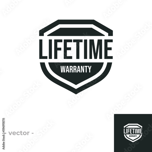 Lifetime Warranty logo icon isolated on white background. Vector illustrations are made with vector-based software, not AI generated results.