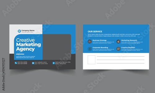 Corporate Professional Business Postcard Design Template.Corporate Postcard Design vector template for Opening invitation.Event Card Design, EDDM Postcard Template, Invitation Design