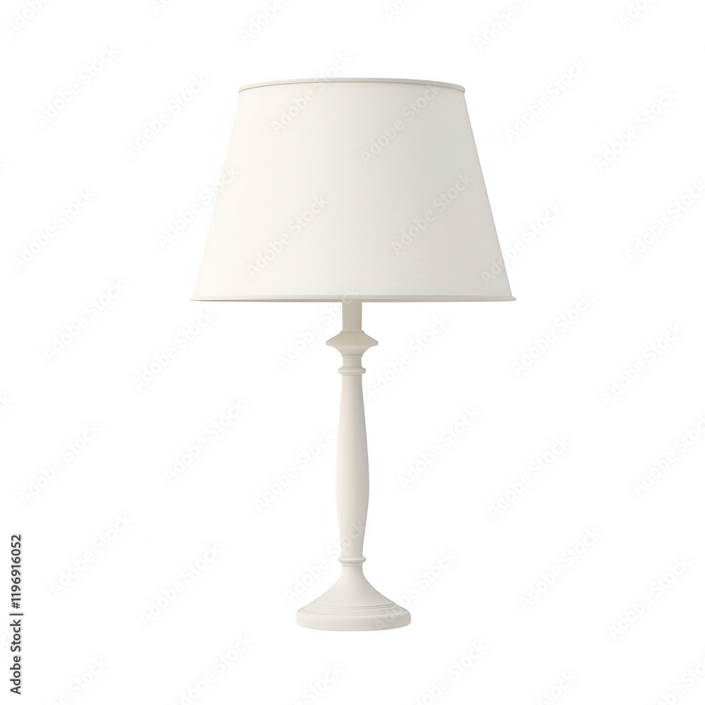 Elegant white table lamp enhancing the aesthetic of a modern home interior., isolated on a transparent background. Elegant white table lamp enhancing the aesthetic of a modern home interior., isolated on a transparent background.