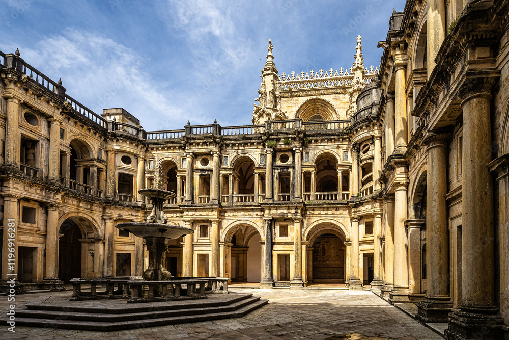 Fototapeta premium Main cloister of the Monastery of the Order of Christ, Convento de Cristo in Tomar, Portugal.