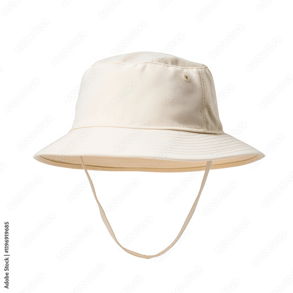 Stylish beige bucket hat for sunny outdoor adventures and casual outings., isolated on a transparent background. Stylish beige bucket hat for sunny outdoor adventures and casual outings., isolated on a transparent background.