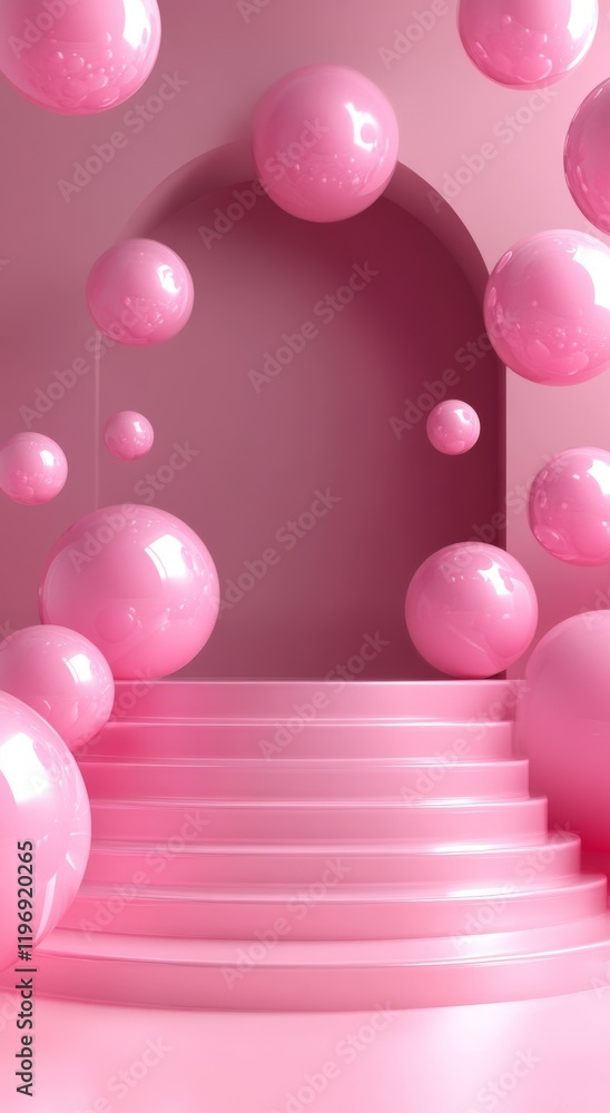Abstract Pink Staircase with Floating Spheres
Abstract Pink Staircase with Floating Spheres