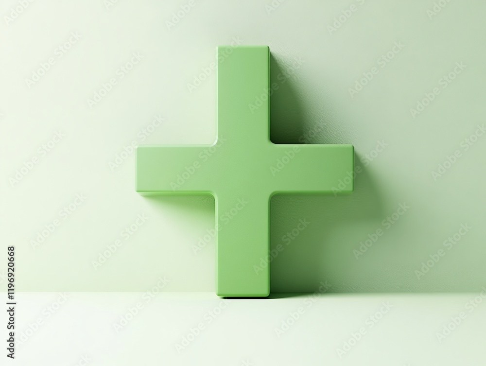 Obraz premium Glossy Green Plus Symbo