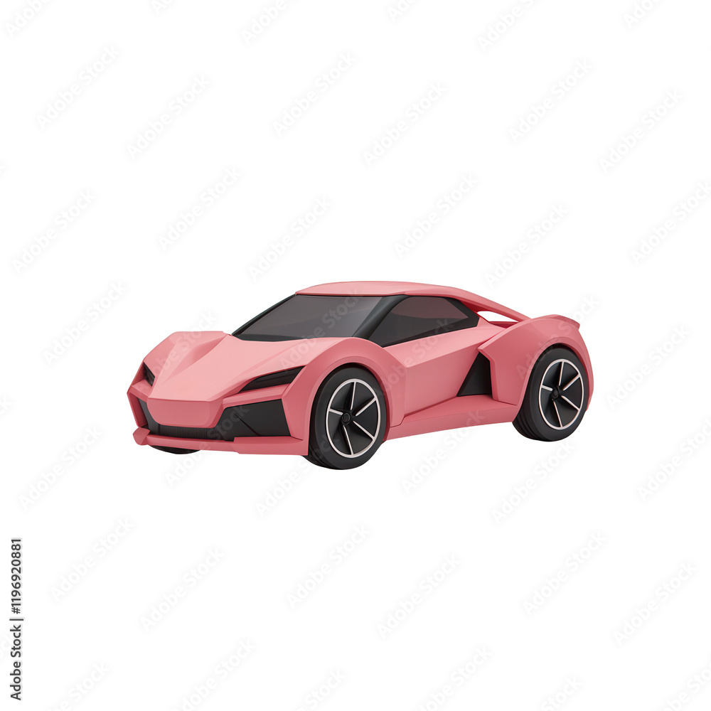 Stylish pink modern car design ideal for futuristic automotive concepts., isolated on a transparent background. Stylish pink modern car design ideal for futuristic automotive concepts., isolated on a transparent background.