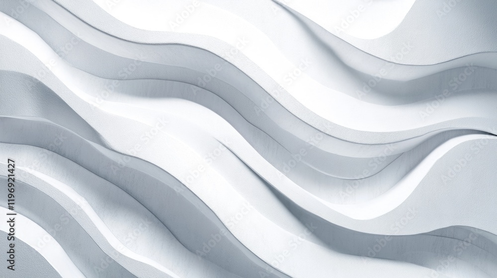 Fototapeta premium Artistic wave pattern in monochrome color scheme on a modern textured surface.