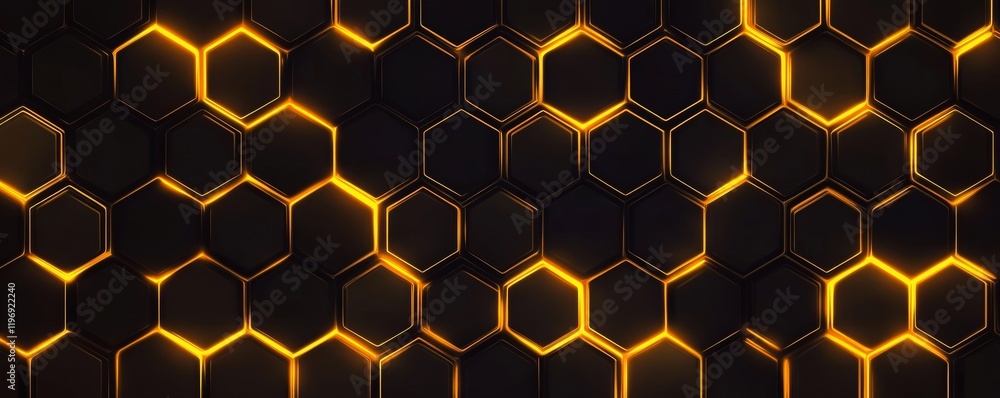 Hexagons pattern. Geometric abstract background with simple hexagonal elements. Medical, technology or science design., Generative AI Hexagons pattern. Geometric abstract background with simple hexagonal elements. Medical, technology or science design., Generative AI