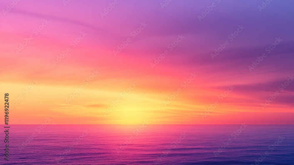 Obraz premium Glorious sunset with pink and purple hues reflecting on the ocean surface.