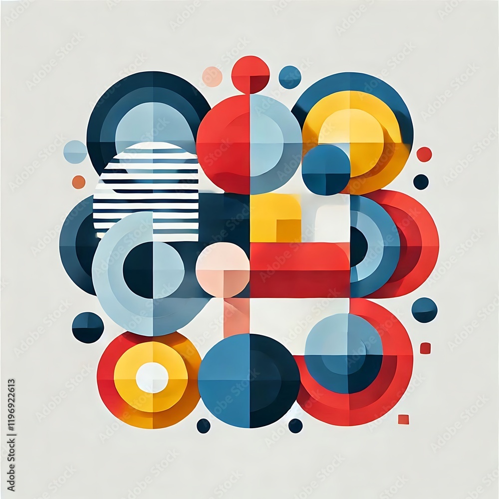 Obraz premium Overlapping Circles and Squares