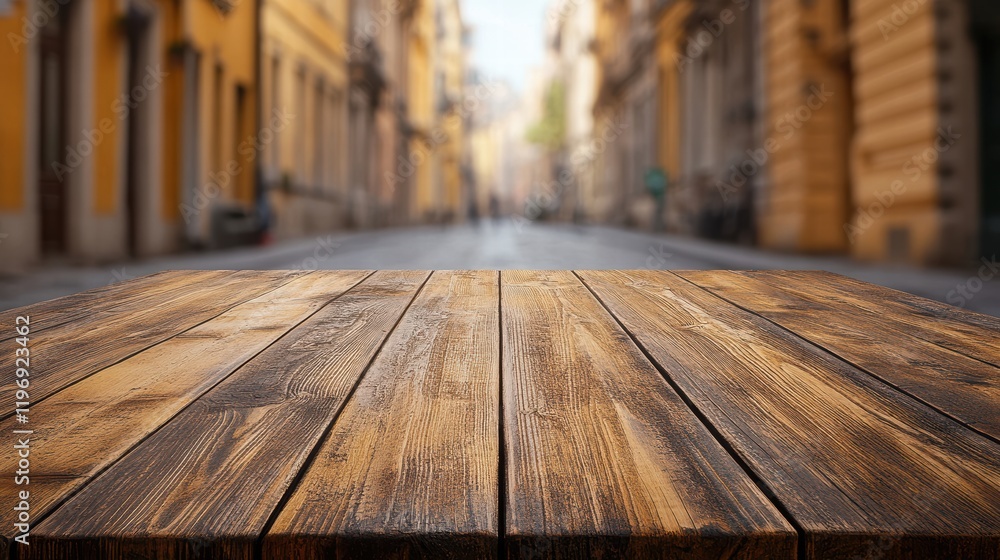 Closeup of a wooden table with a blurred background of rustic decor, vintage and charming interior style Closeup of a wooden table with a blurred background of rustic decor, vintage and charming interior style