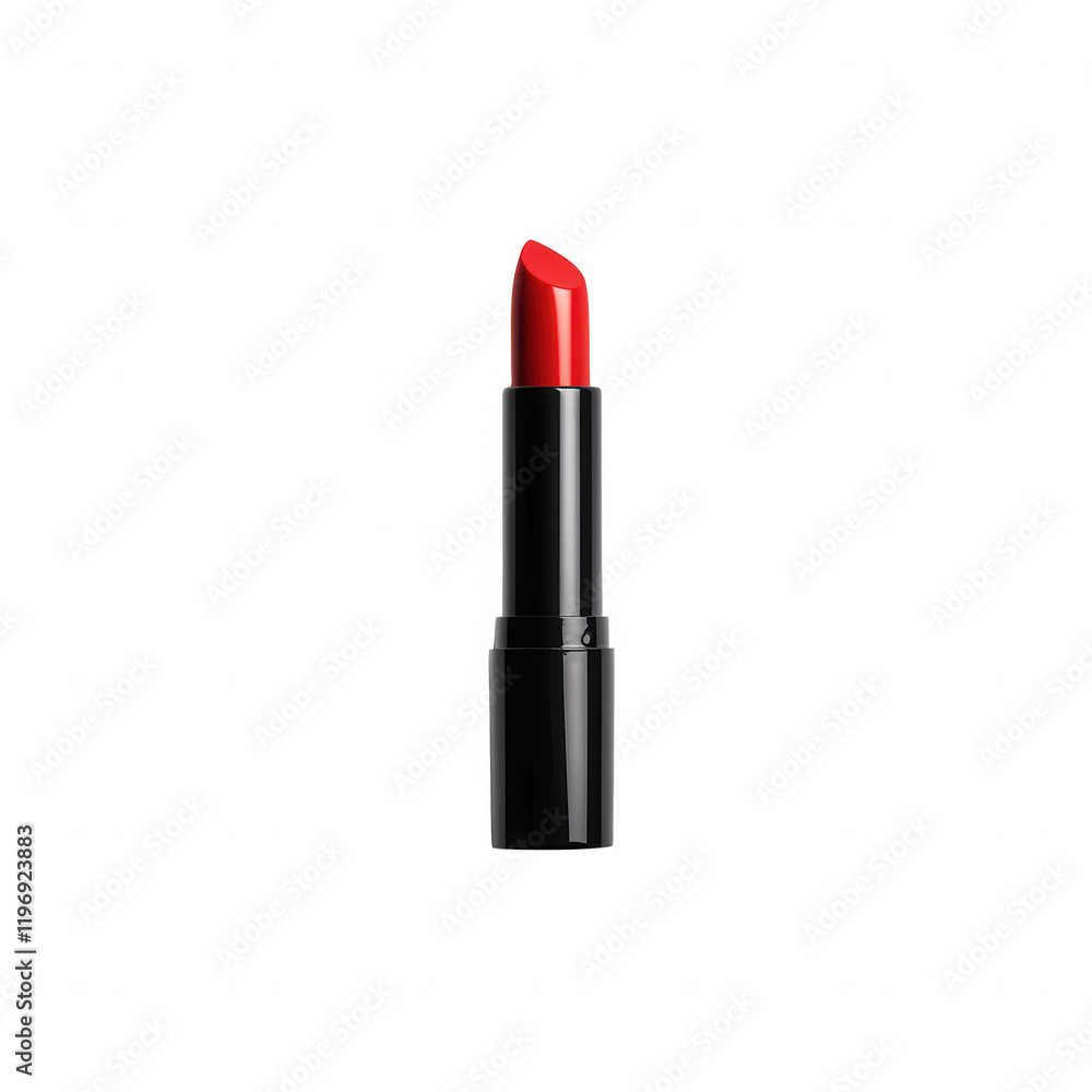 Vibrant red lipstick in a sleek black case, perfect for beauty and makeup enthusiasts., isolated on a transparent background. Vibrant red lipstick in a sleek black case, perfect for beauty and makeup enthusiasts., isolated on a transparent background.