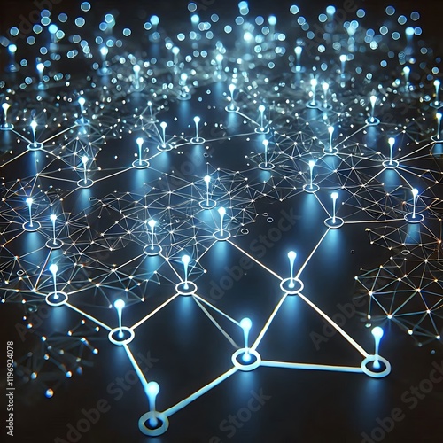 Abstract Strategic Roadmap with Glowing Nodes