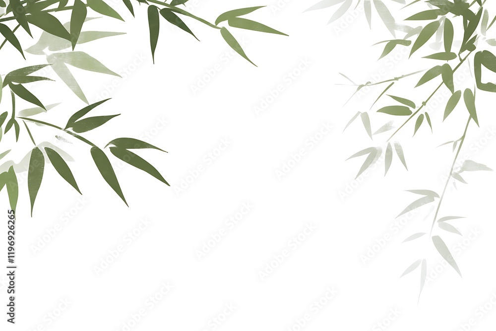 Serene Bamboo Leaves Art Print Serene Bamboo Leaves Art Print