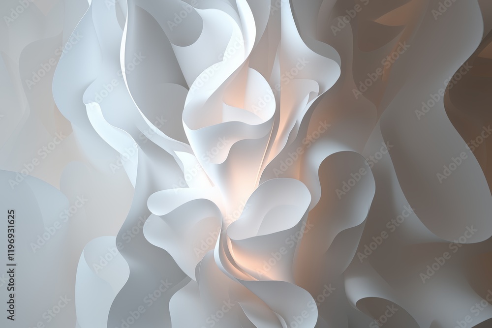 Obraz premium Swirling forms create a dynamic visual experience in soft colors and light