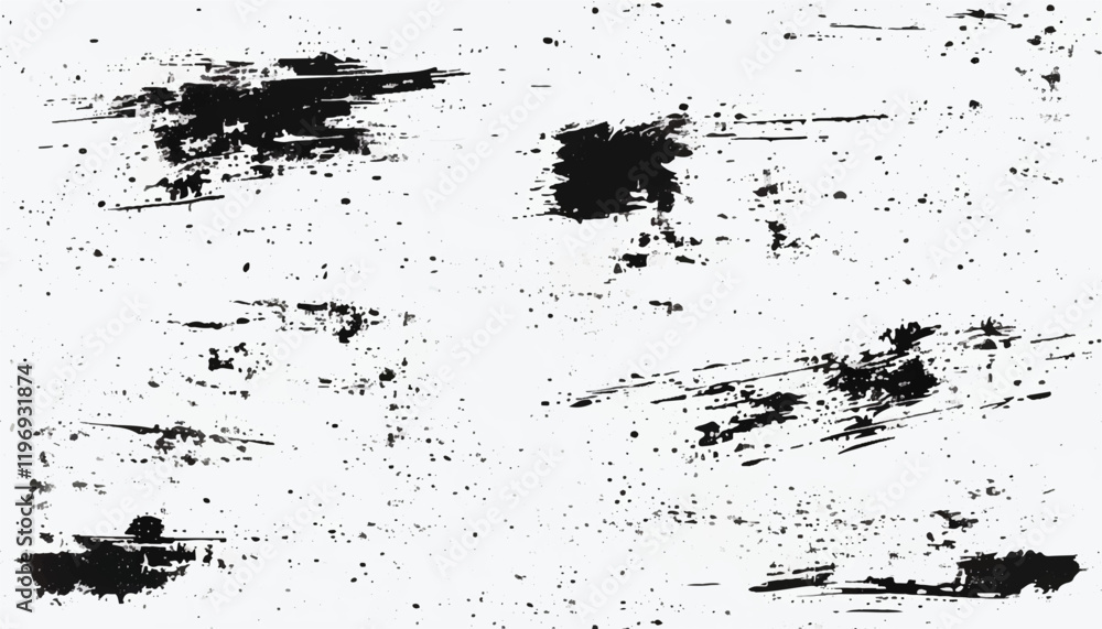 Fototapeta premium Black and white Grunge background. Abstract monochrome vector texture. Grunge Texture Vector Isolated on White Background. Background of cracks, scuffs, chips, stains, ink spots, lines. EPS10.
