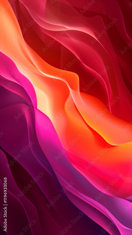 Obraz premium Abstract Flowing Waves of Vibrant Pink, Orange, and Red Tones in Dynamic Design