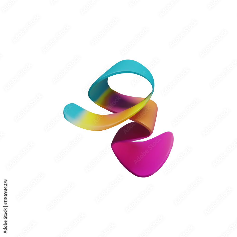 Abstract curve brushstroke, paint ribbon, multicolored gradient swirl tape vector icon, volume dynamic twist shape Abstract curve brushstroke, paint ribbon, multicolored gradient swirl tape vector icon, volume dynamic twist shape