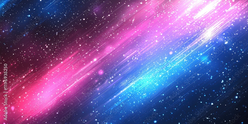 Naklejka premium Pink and blue light streaks, cosmic background, design element