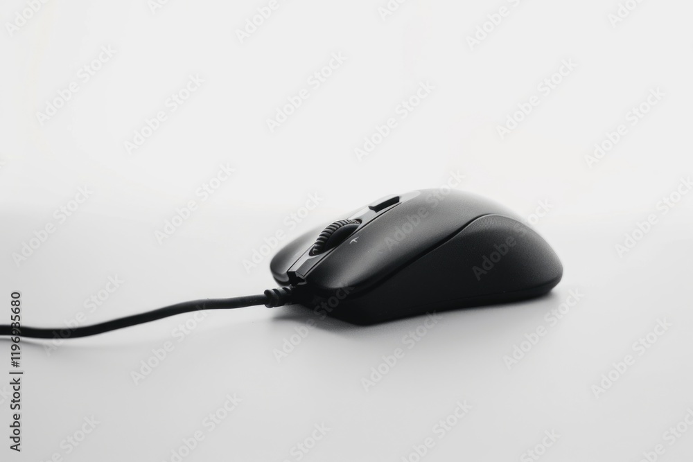 A sleek black wireless gaming mouse resting on a white surface, emphasizing its design and functionality. A sleek black wireless gaming mouse resting on a white surface, emphasizing its design and functionality.