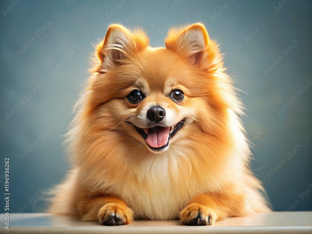 Adorable fluffy Pomeranian puppy paw print; a happy, playful pet photo. Adorable fluffy Pomeranian puppy paw print; a happy, playful pet photo.