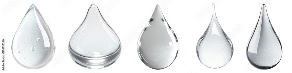 Fototapeta premium Water drop png cut out element set, transparent background