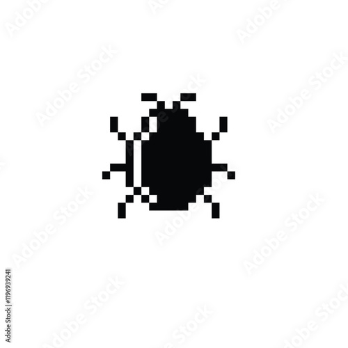 pixel art mobile or computer pc virus vector game 8 bit icon cyber attack sign. Protection, malware icon, antivirus 