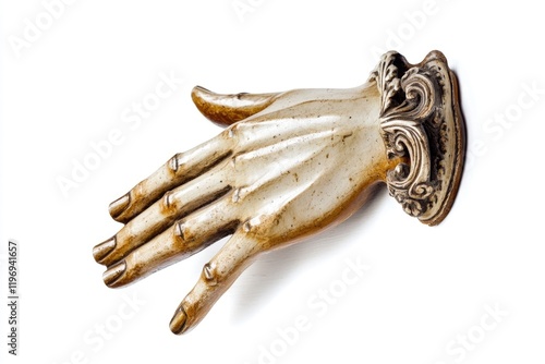 Wallpaper Mural A detailed view of a metallic object shaped like a hand, possibly from a mechanical or technological context Torontodigital.ca