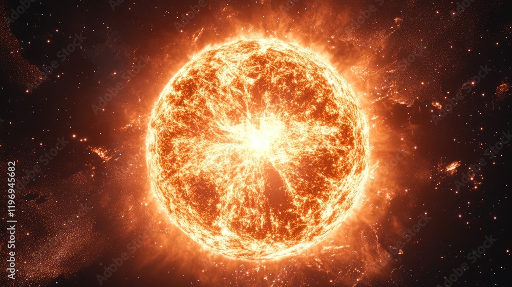 Obraz premium A glowing image of Earth surrounded by bright sunlight and a vast starry background.