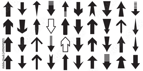 Free Download Arrow icon set. Collection different arrow signs. Black arrows icons.  Arrow black icons isolated on white background. Black direction pointers. Black curved arrows.  Set of many different arrow icon. - GFXLoad