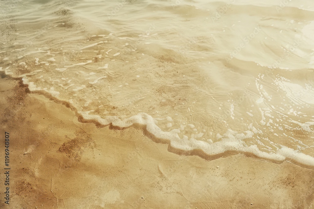 Fototapeta premium vintage old retro tone classical beach soft waves sandy brown smooth low angle shot in summer time