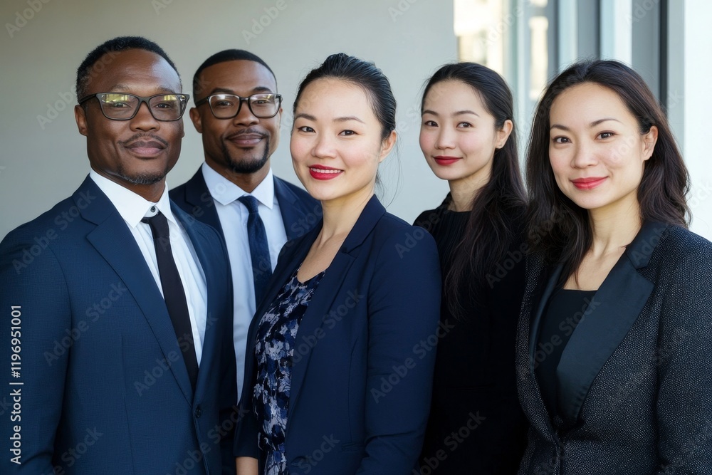 Portrait Of Multi-Cultural Business Team In Office, Generative AI Portrait Of Multi-Cultural Business Team In Office, Generative AI