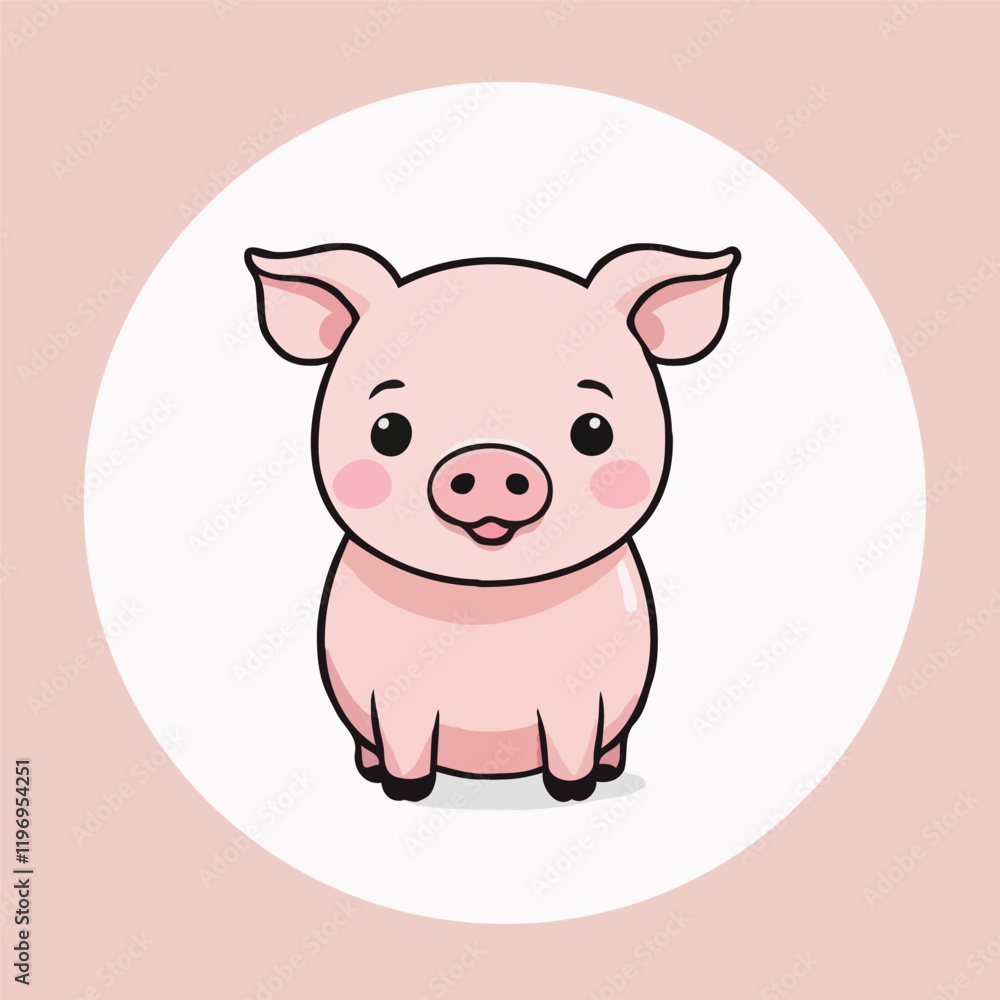 Fototapeta premium Cute Pig Illustration 