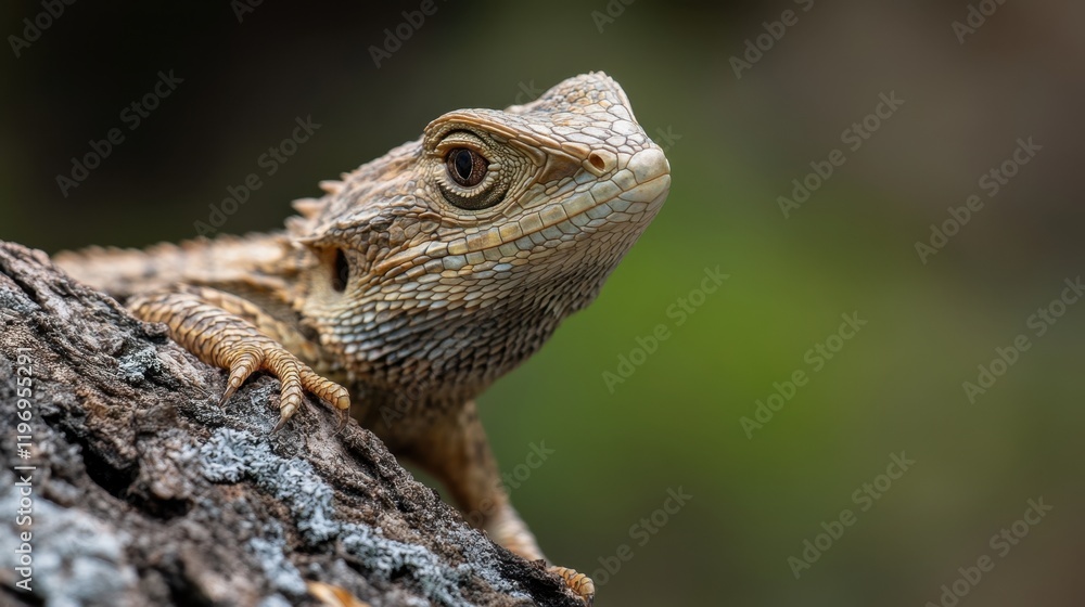 Dragobete Close-up of lizard on tree bark in natural habitat Dragobete Close-up of lizard on tree bark in natural habitat