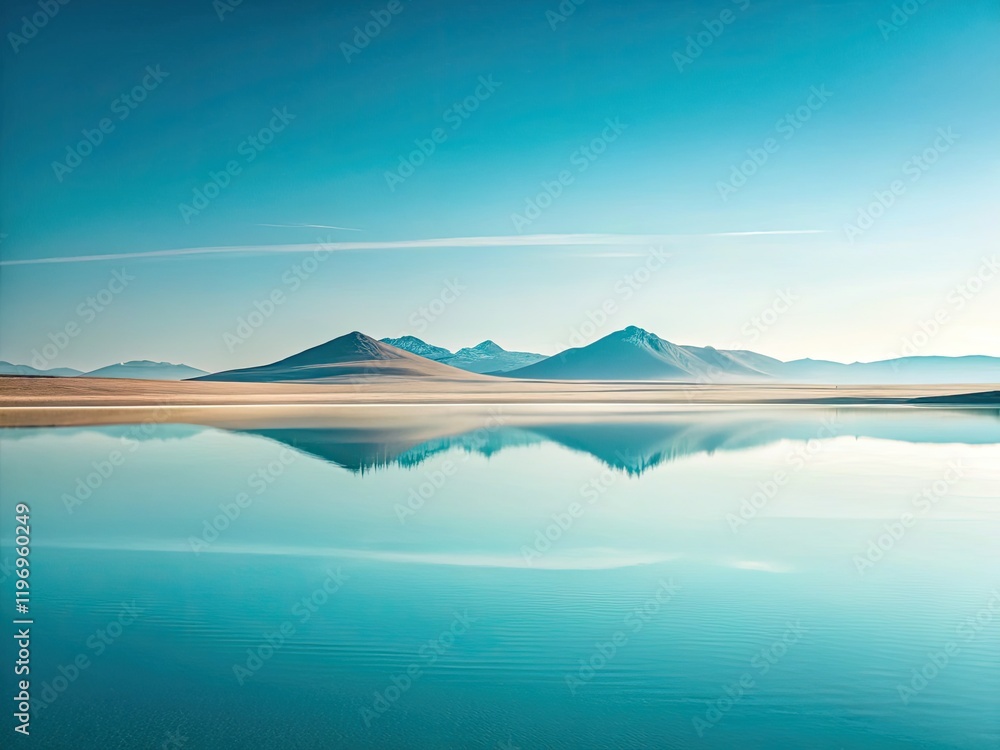 Fototapeta premium Minimalist wide-angle landscapes: scenic, panoramic nature photography capturing travel's essence.