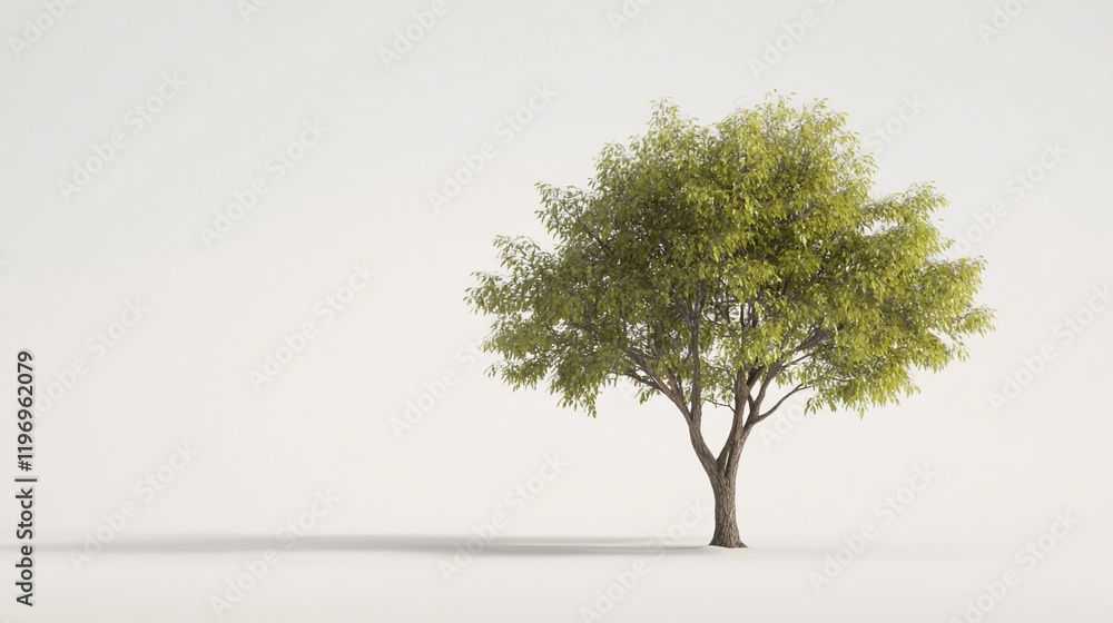 Obraz premium Single tree on white background.