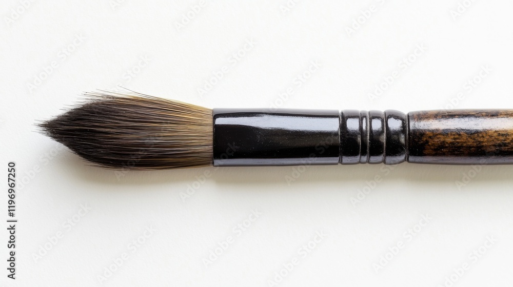 Fine Artists Brush Black Handle, Brown Wood, Point Tip Fine Artists Brush Black Handle, Brown Wood, Point Tip