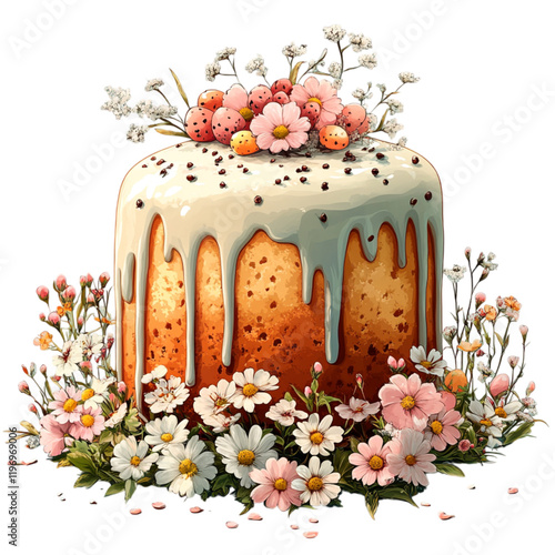 Illustration of Easter Kulich