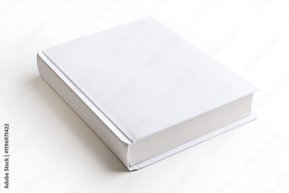 A white book placed on a table, possibly waiting to be read or studied A white book placed on a table, possibly waiting to be read or studied