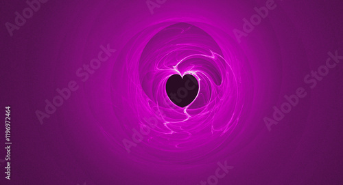 dark background with heart illustration made with thin lines abstract and artistic feel