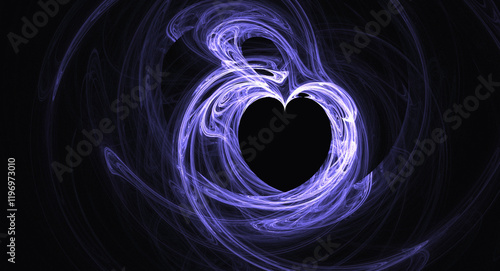 dark background with heart illustration made with thin lines abstract and artistic feel